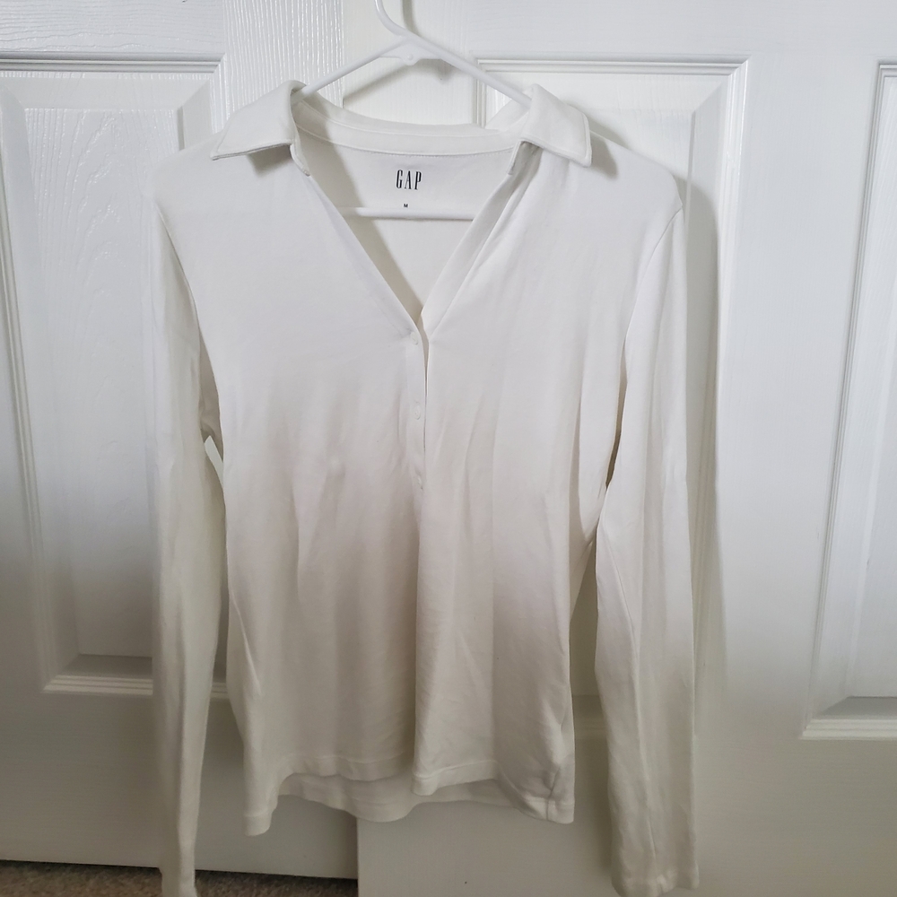 GAP Women's White Long Sleeve Top